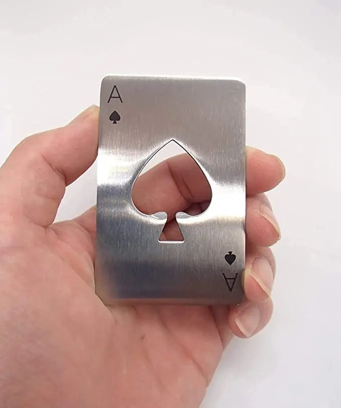 Abridor De Garrafas Formato Carta De Baralho Aço Inox