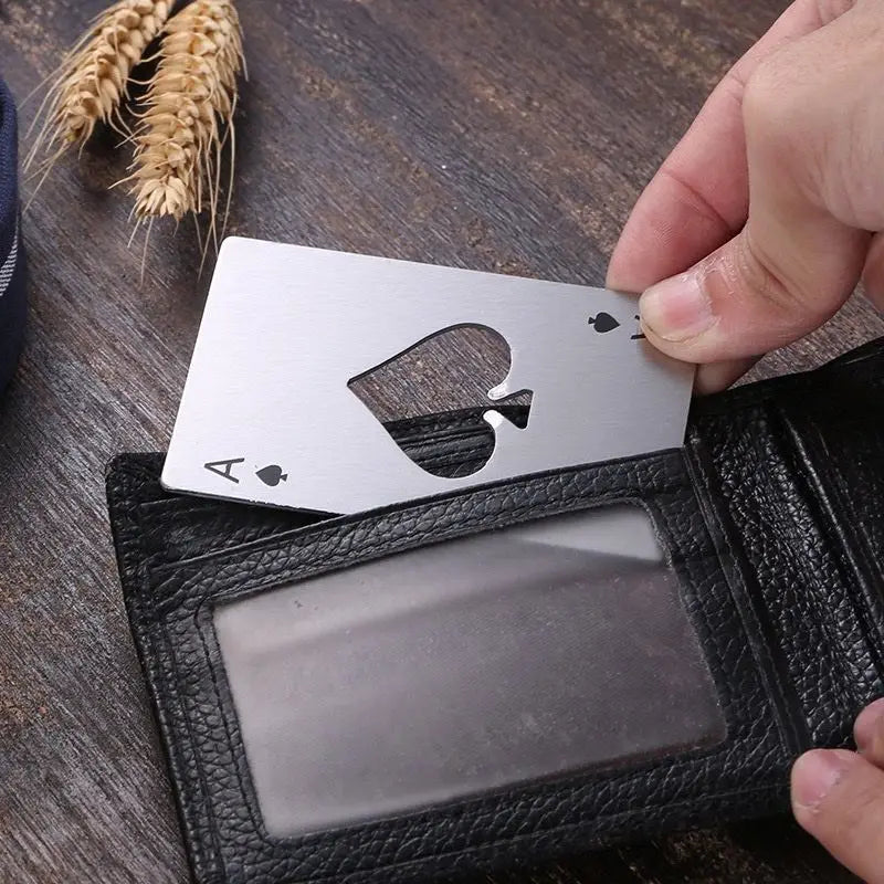Abridor De Garrafas Formato Carta De Baralho Aço Inox