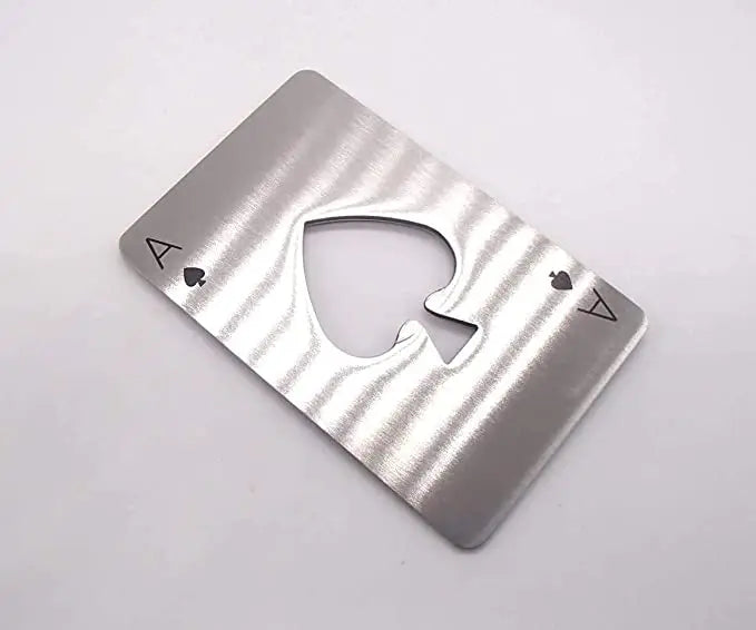 Abridor De Garrafas Formato Carta De Baralho Aço Inox