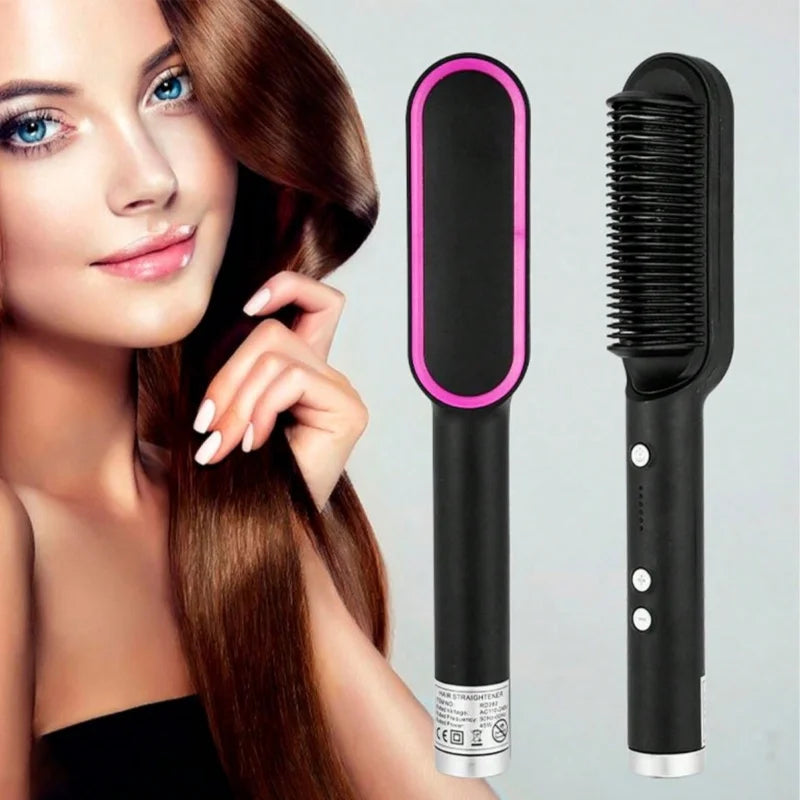 Escova de Cabelo 2 em 1 Profissional com Aquecimento Rápido