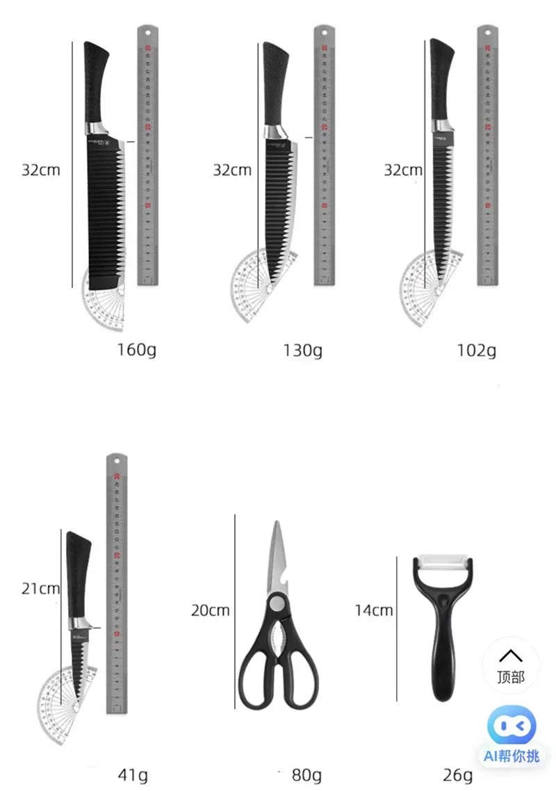 Kit 6 Peças Facas Antiaderente