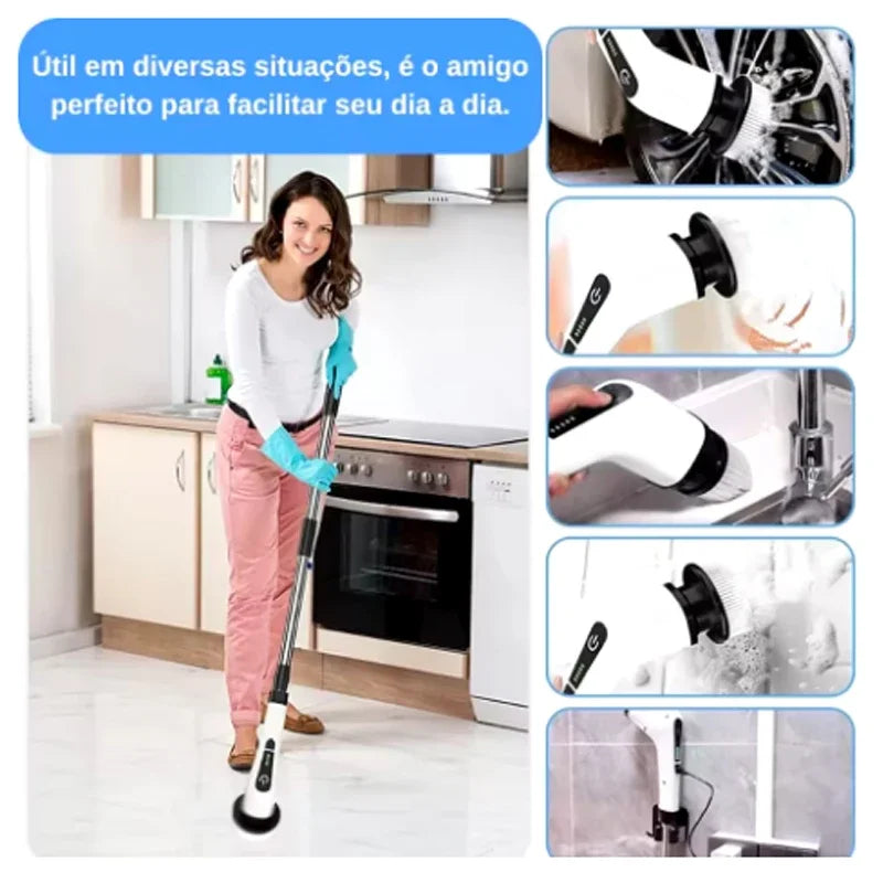 Multifuncional elétrico limpeza Mop, Escova rotativa, Casa, Sem fio