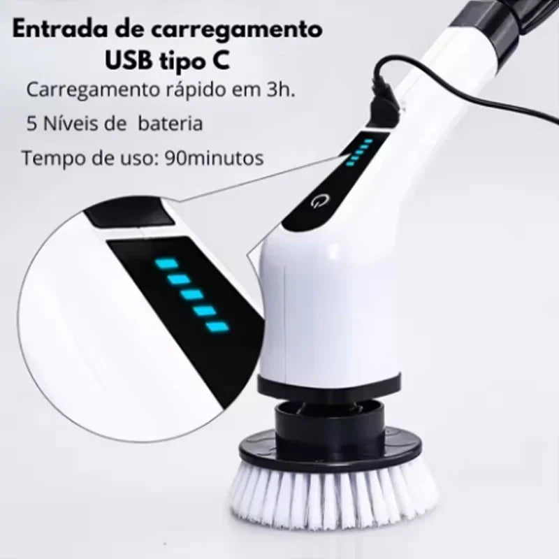 Multifuncional elétrico limpeza Mop, Escova rotativa, Casa, Sem fio