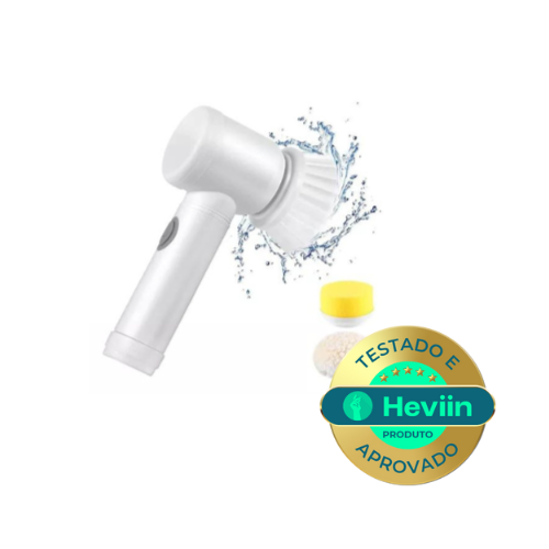Escova de Limpeza Elétrica Portátil - Multiuso 5 em 1 + E-book com dicas de Limpeza